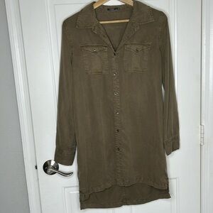 Silver jeans Sid Twill Tunic Dress in olive green size xs